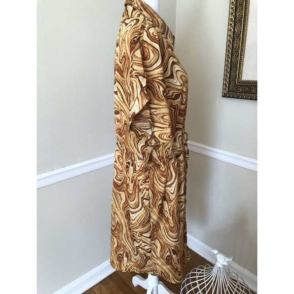 NWT MPH Collection Womens Size 2X Gold Brown Marbled Dress Short Sleeve - Picture 3 of 8
